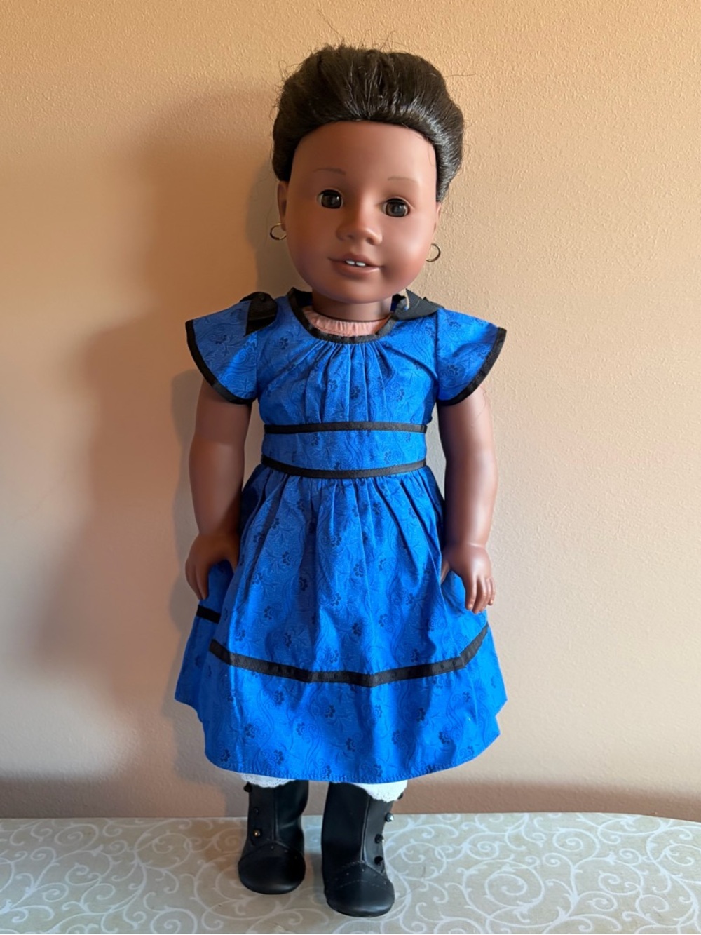 American Girl Doll BeForever Addy Walker in blue meet dress